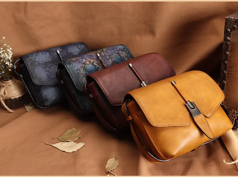 Small Ladies Brown Leather Satchel Bag Purse Crossbody Bag For Women