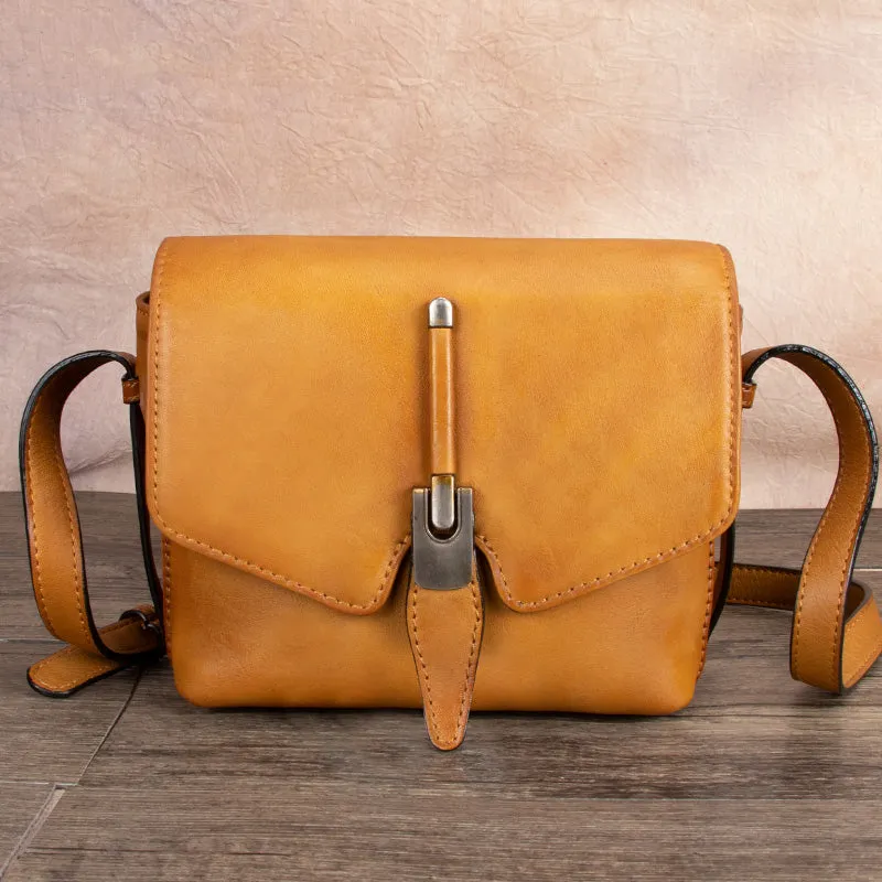 Small Ladies Brown Leather Satchel Bag Purse Crossbody Bag For Women