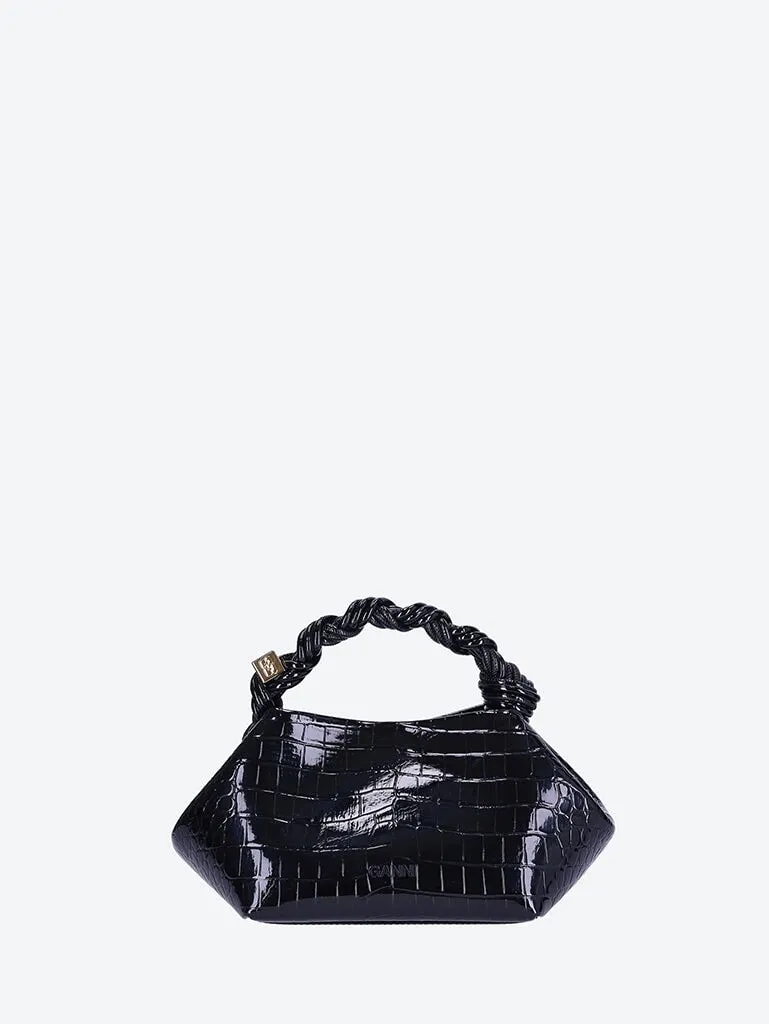 Small patent croco ganni bou bag