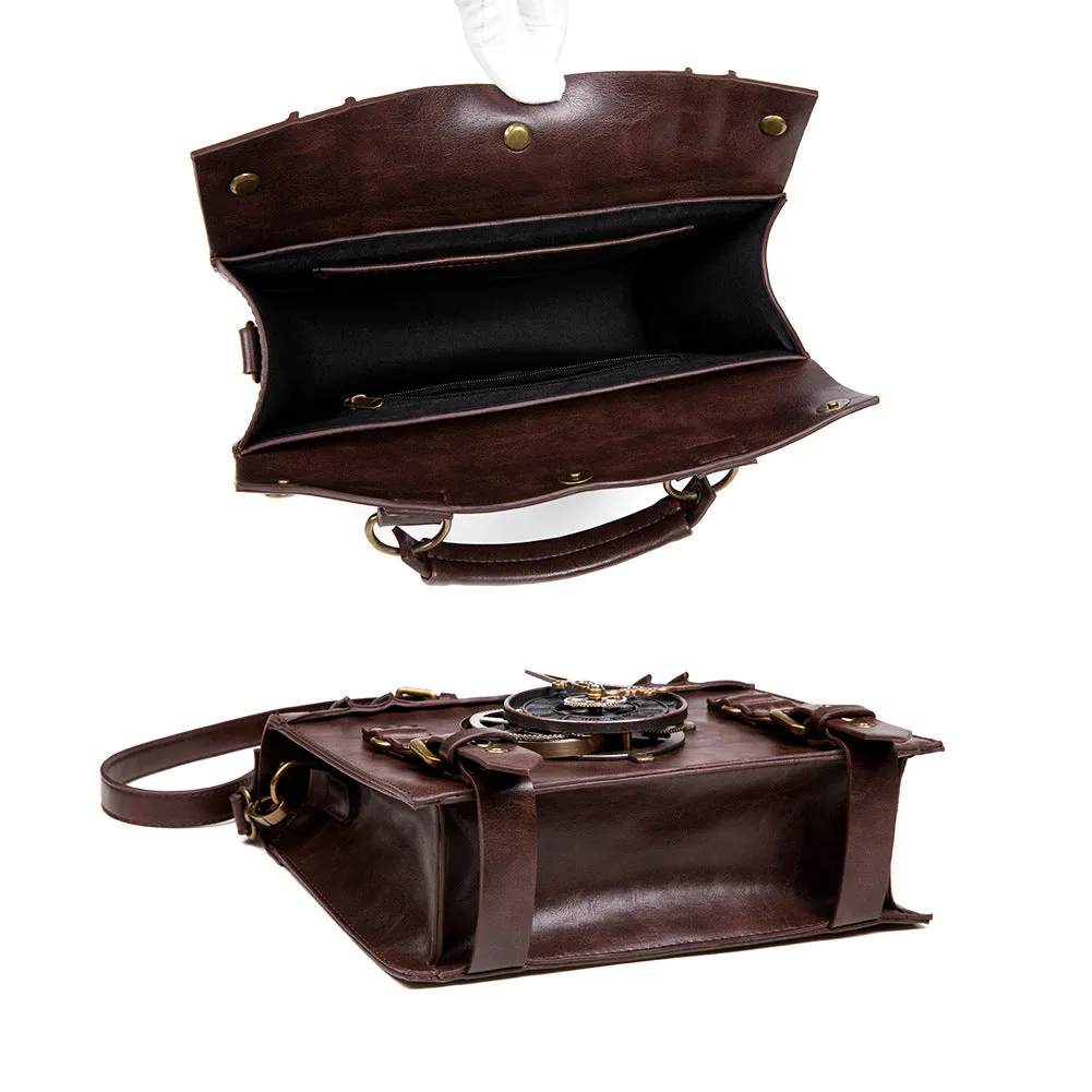 Steampunk Messenger Bag Leather Retro Briefcase Gothic Costume Accessory