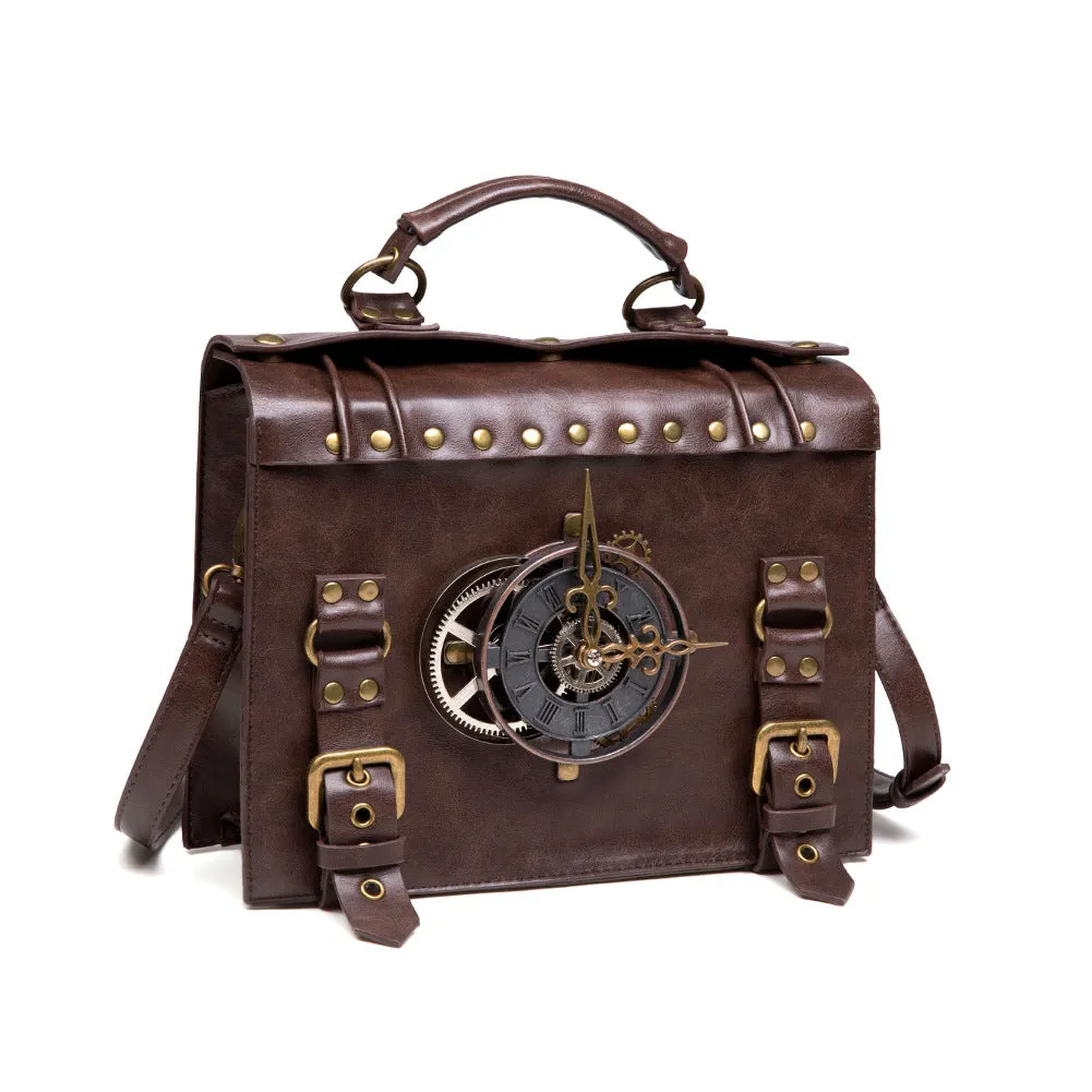 Steampunk Messenger Bag Leather Retro Briefcase Gothic Costume Accessory