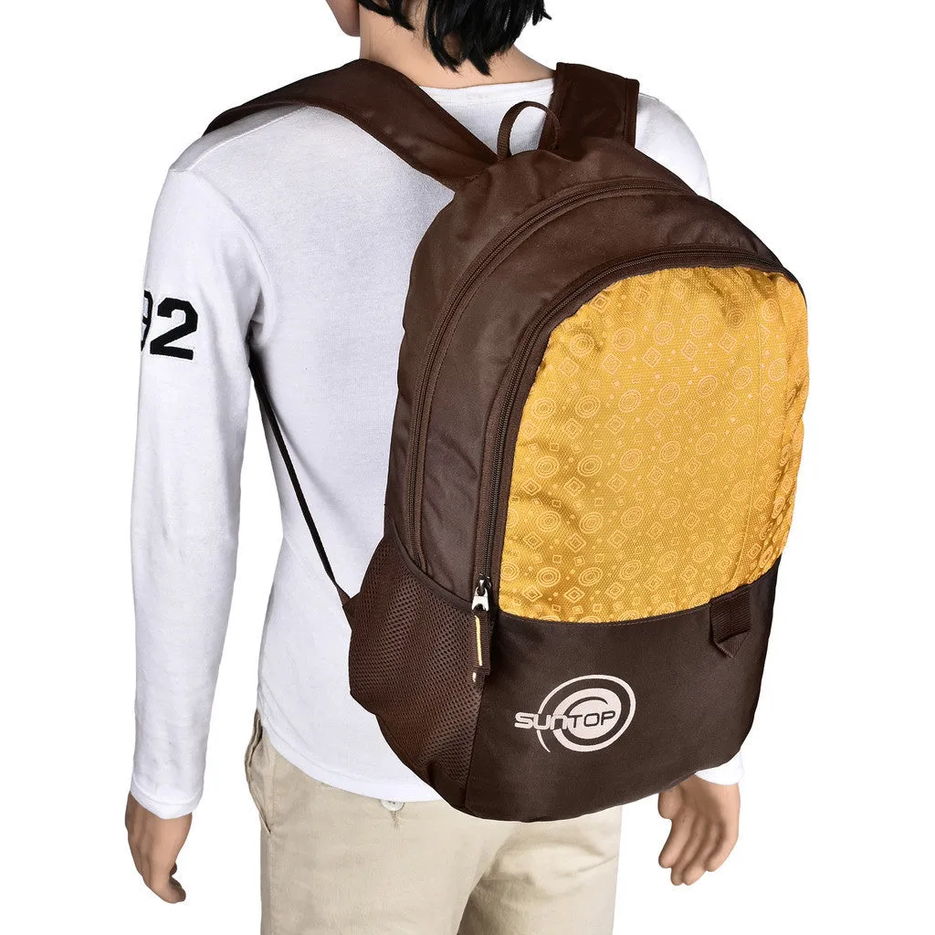 Suntop Pixel Daypack Bag Waterproof Fabric 24 L BackpackŒæ(Brown and Mustard Yellow)