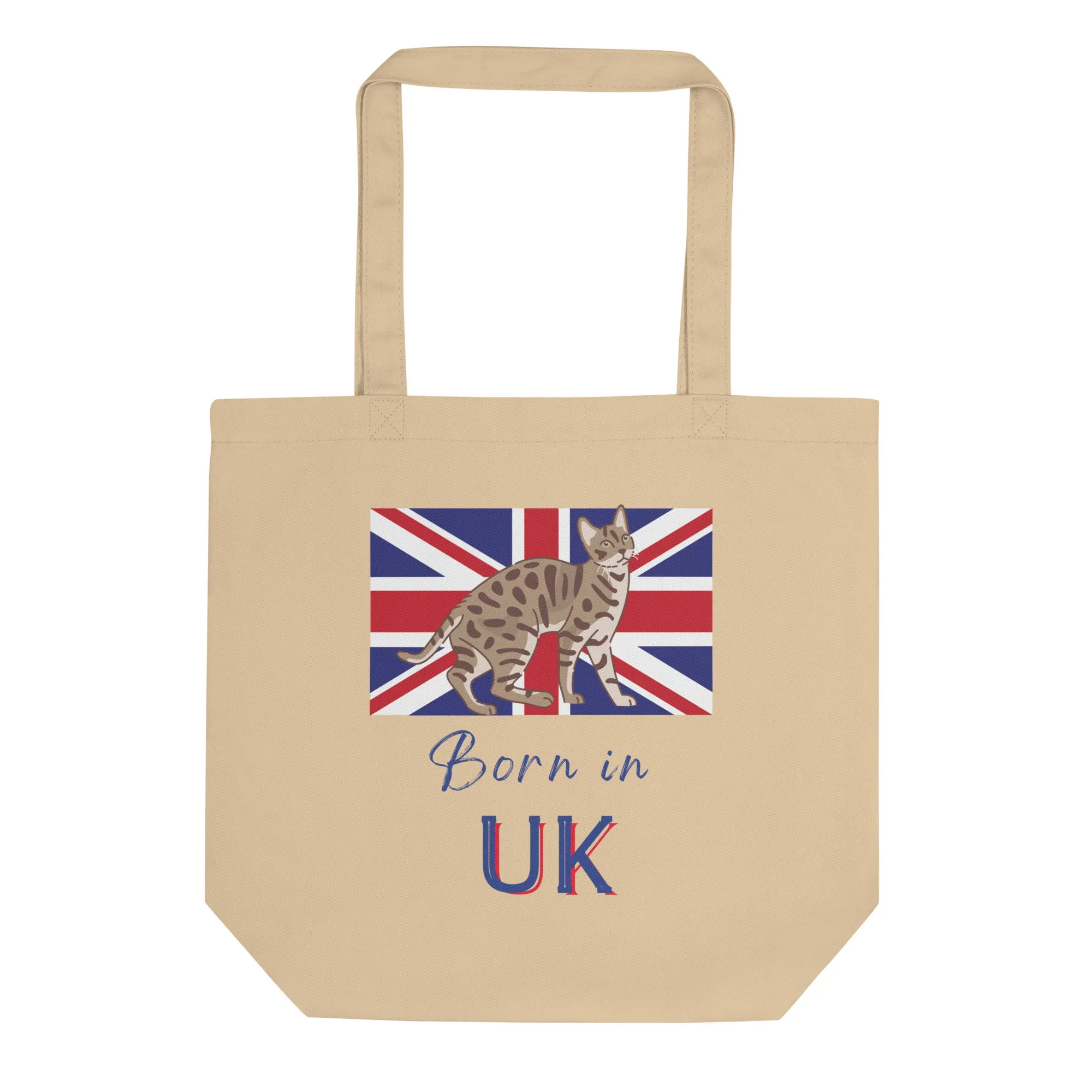 UK flag and cat, Eco Tote Bag
