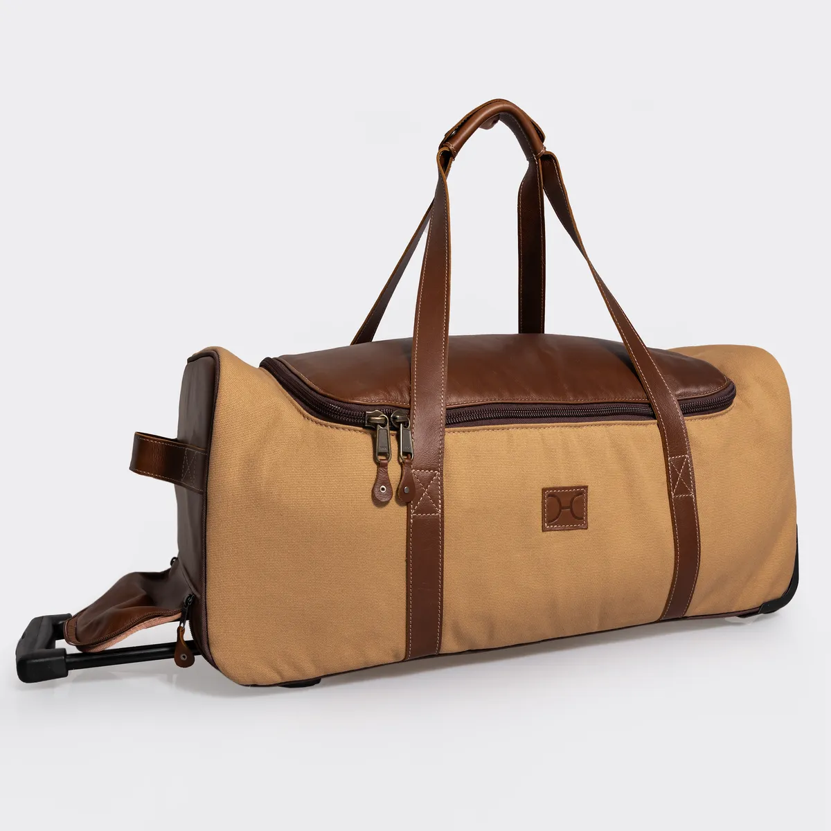 Wheelie Travel Bag Wax Canvas & Leather