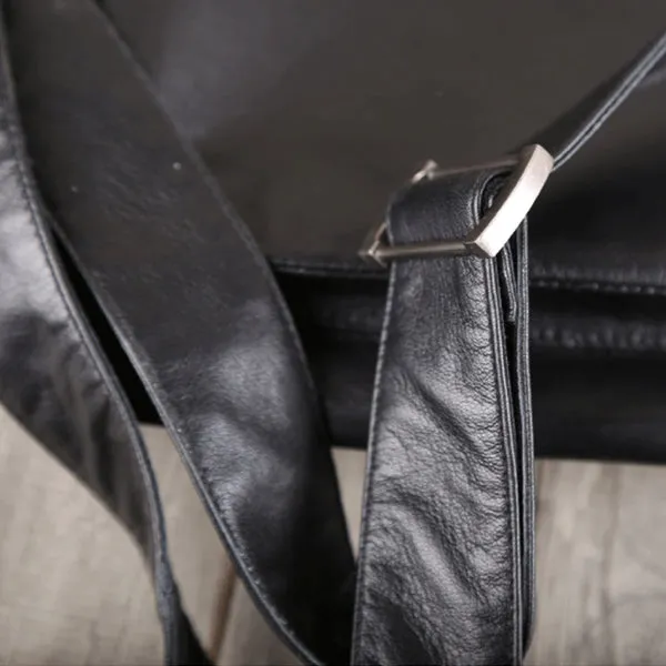 Womens Black Fur Leather Satchel Bag Cool Leather Crossbody Bags Purse for Women