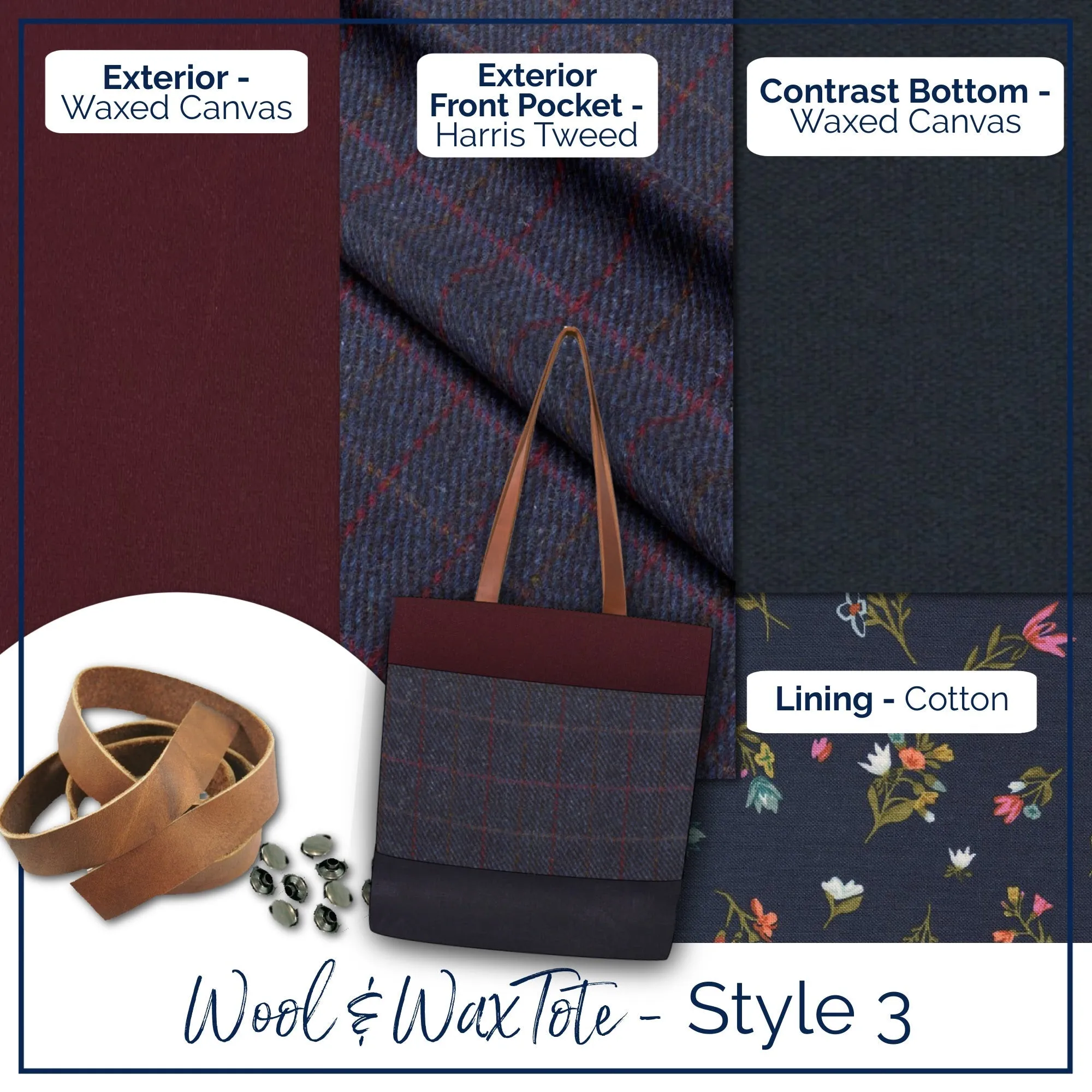Wool Wax Tote - Bag Making Kit (Pattern NOT Included)