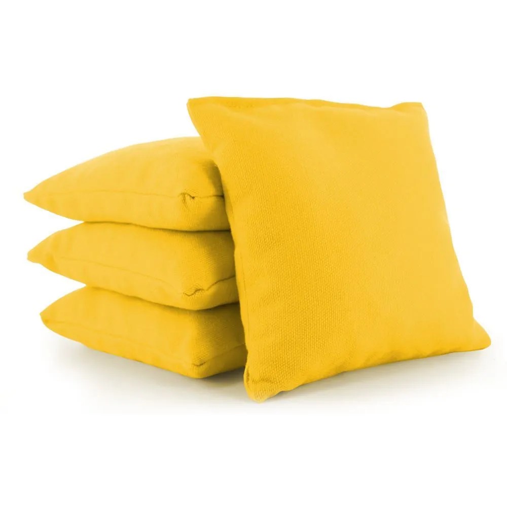 Yellow Plastic Resin All-Weather cornhole bags set of 4